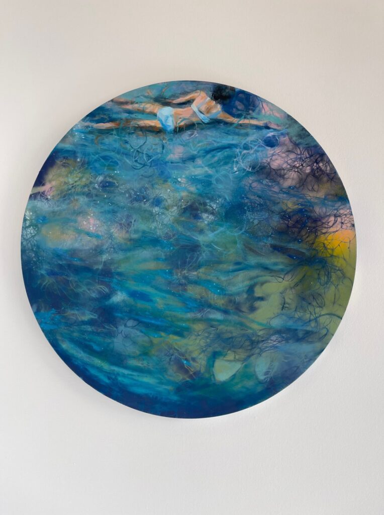 Freestyle, acrylic and oil on wood panel, 2022