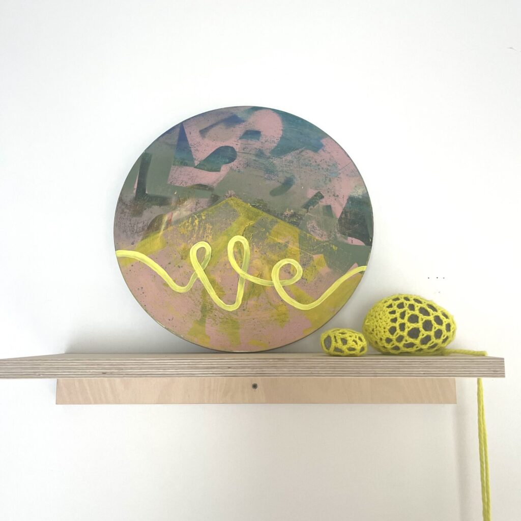 We Love, acrylic, enamel and oil on board, 2023 - Collaboration with Megan Salole