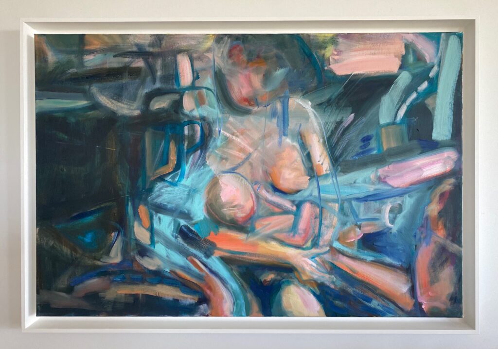Birthing #1, Oil on Canvas, 675mm x 970mm, 2022