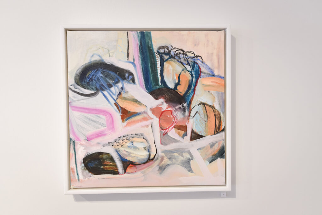 Bonds Formed. Acrylic and oil on canvas, 43cm x 43cm (framed), 2024.